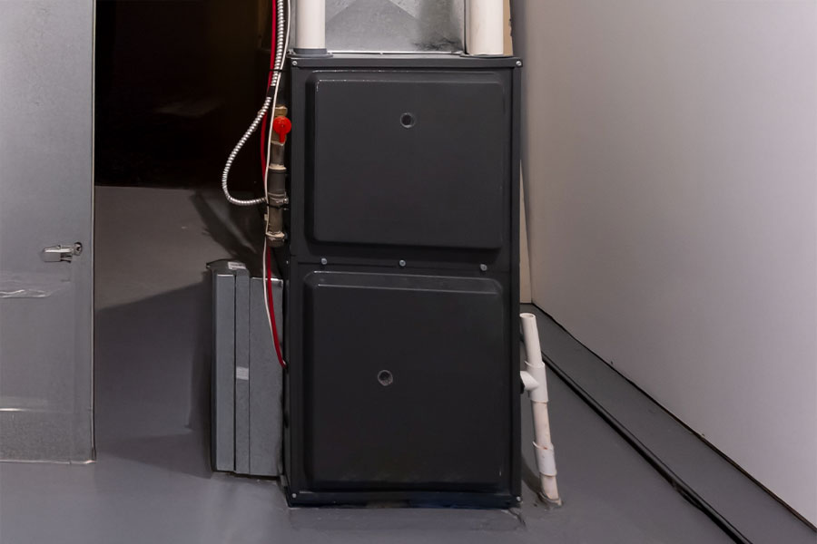Residential furnace installation in St. Charles living space