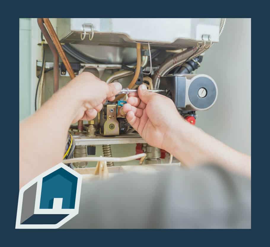 Technician repairing an HVAC unit